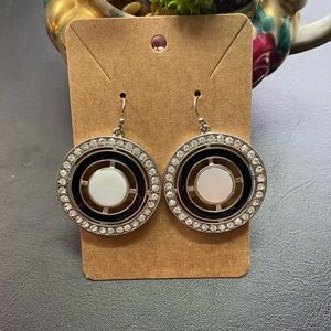 WHBM Enamel and Stone Disk Earrings